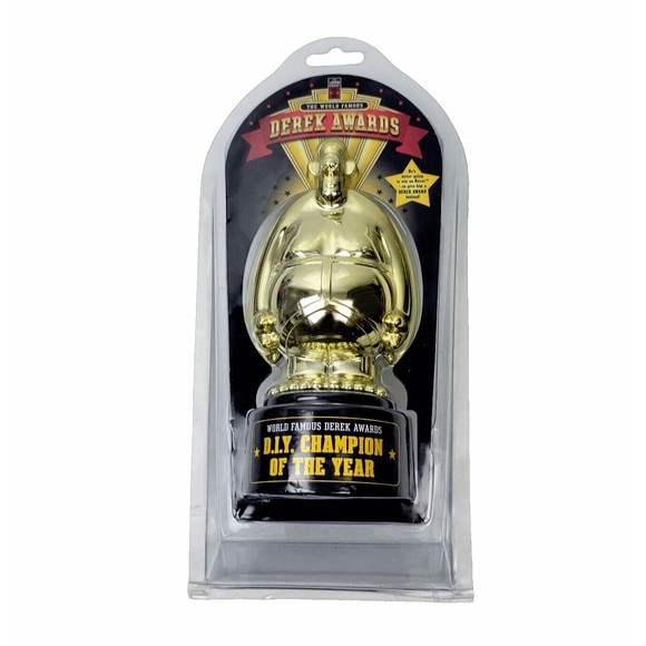 World Famous Derek Awards Trophy DIY Champion of the Year Novelty Lagoon NEW - Picture 1 of 12